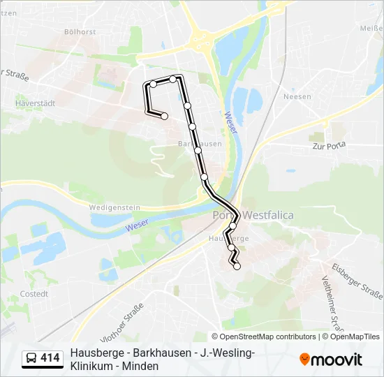 414 Bus Line Map
