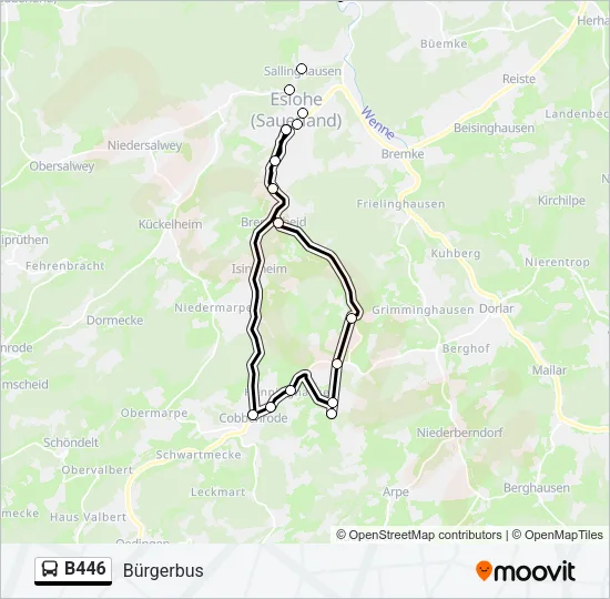 B446 Bus Line Map