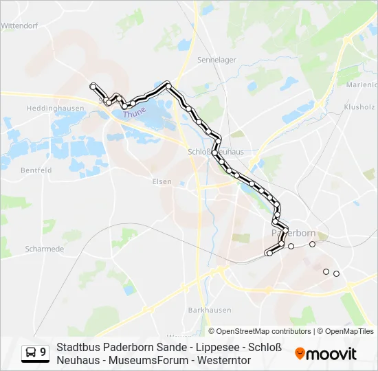 Автобус 9: карта маршрута
