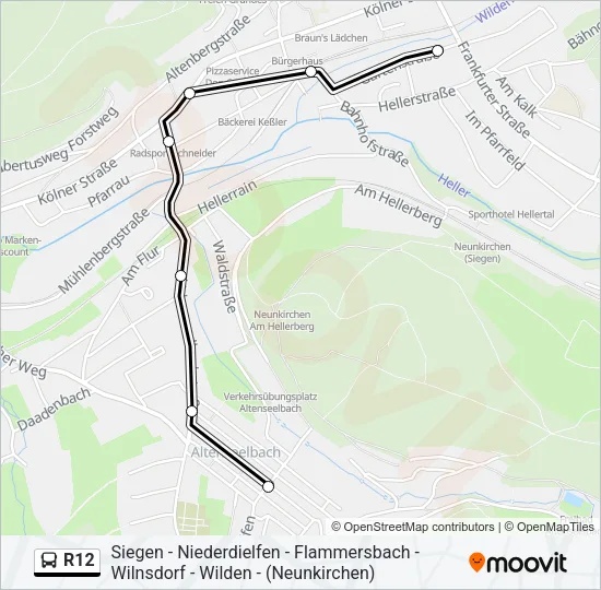 R12 Bus Line Map