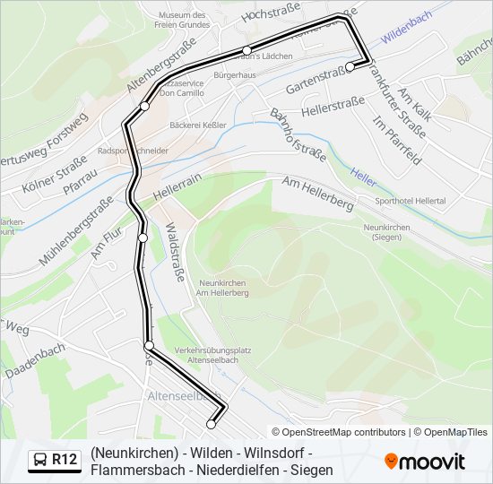 r12 Route: Schedules, Stops & Maps - Neunkirchen Postamt (Updated)