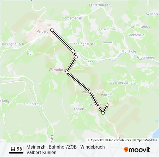 96 Bus Line Map