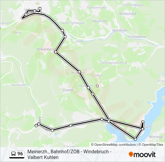 96 Bus Line Map