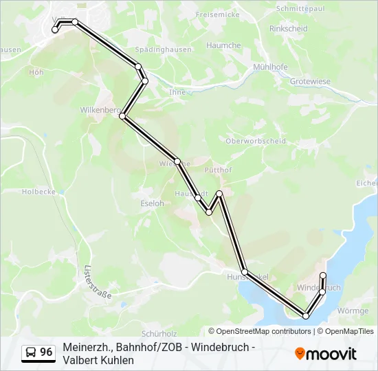 96 Bus Line Map