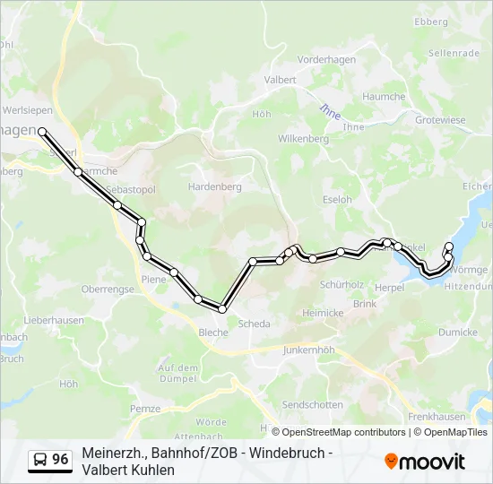 96 Bus Line Map