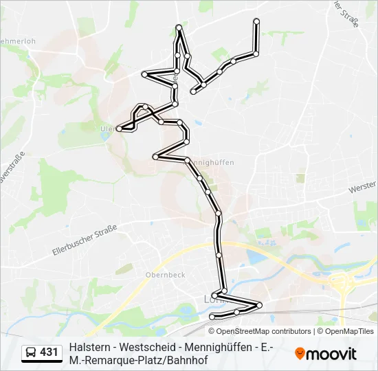 431 Bus Line Map