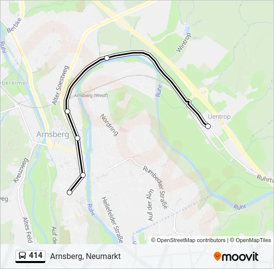 414 Bus Line Map