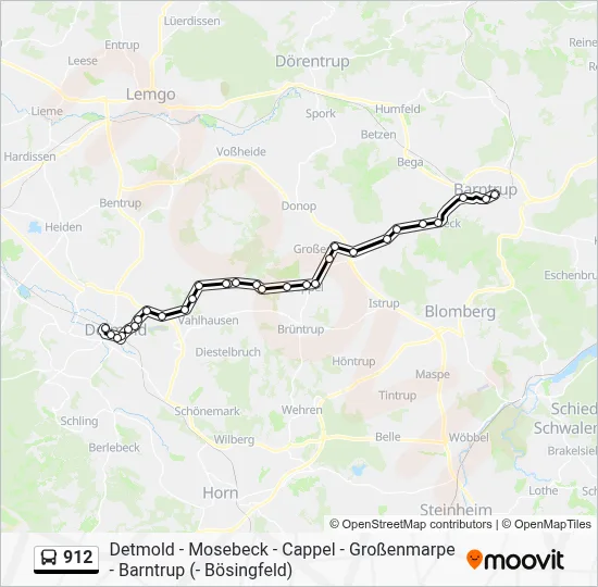 912 Bus Line Map