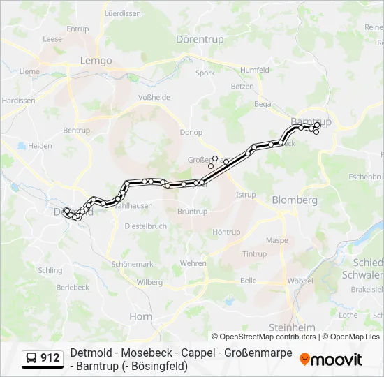 912 Bus Line Map