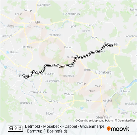 912 Bus Line Map