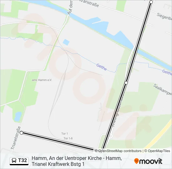 T32 Bus Line Map