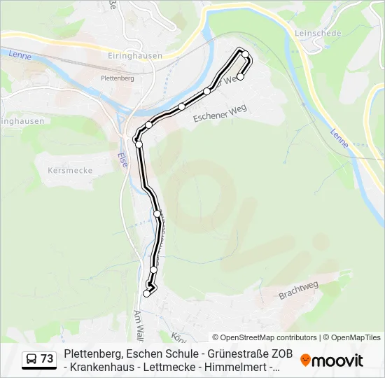 Автобус 73: карта маршрута