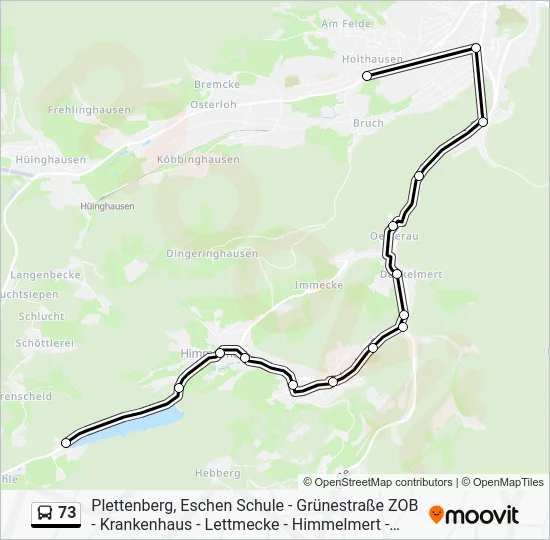 Автобус 73: карта маршрута