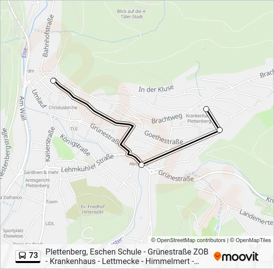 Автобус 73: карта маршрута