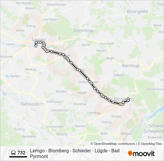 732 Bus Line Map