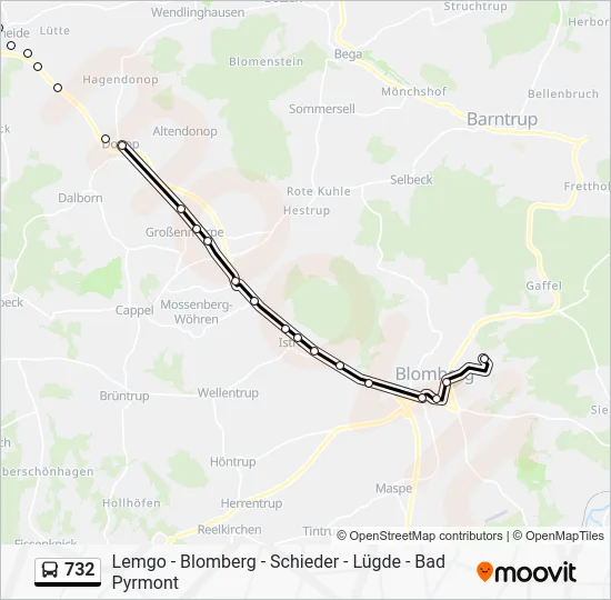 Автобус 732: карта маршрута