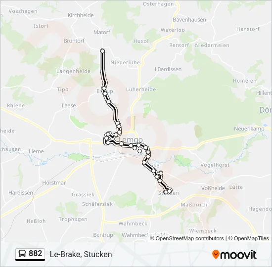 882 Bus Line Map