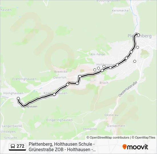 Автобус 272: карта маршрута