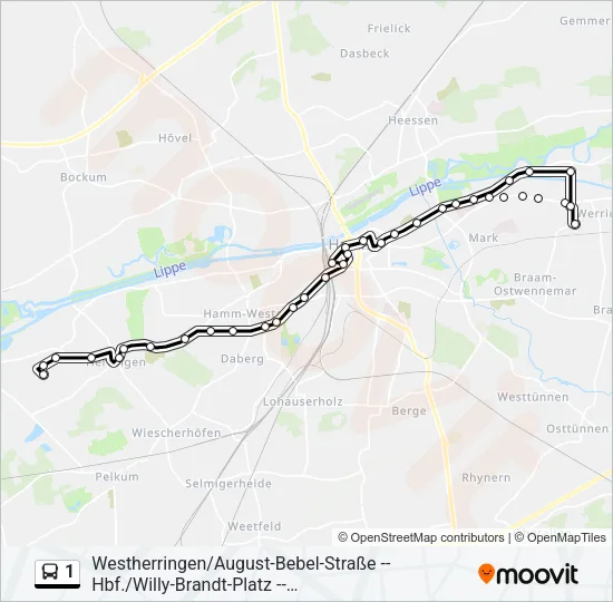 1 Bus Line Map