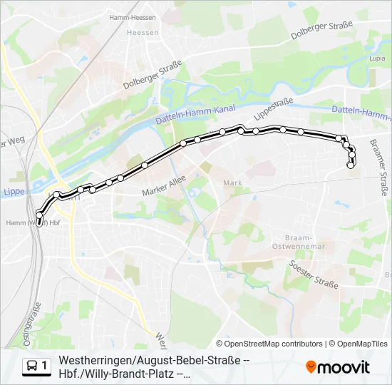 1 Bus Line Map