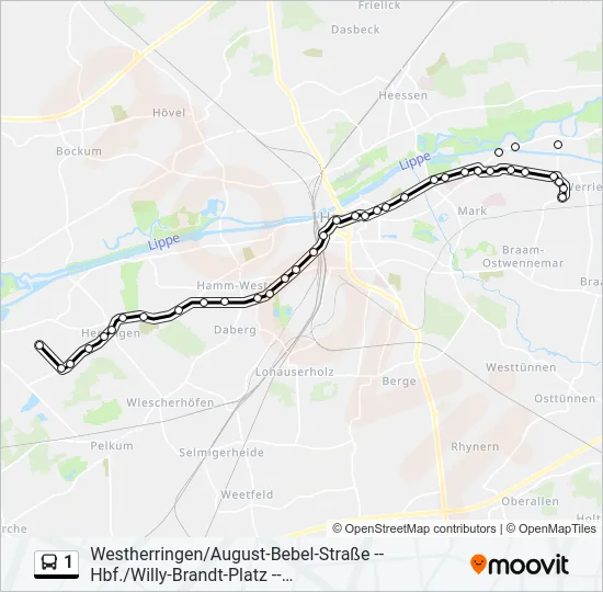 1 Bus Line Map