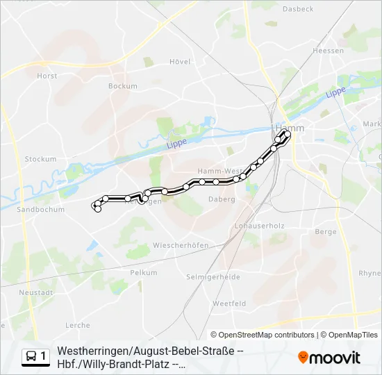 1 Bus Line Map