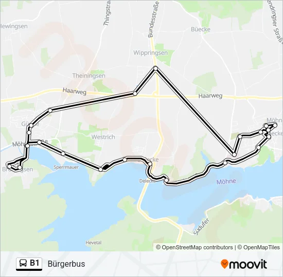 B1 Bus Line Map