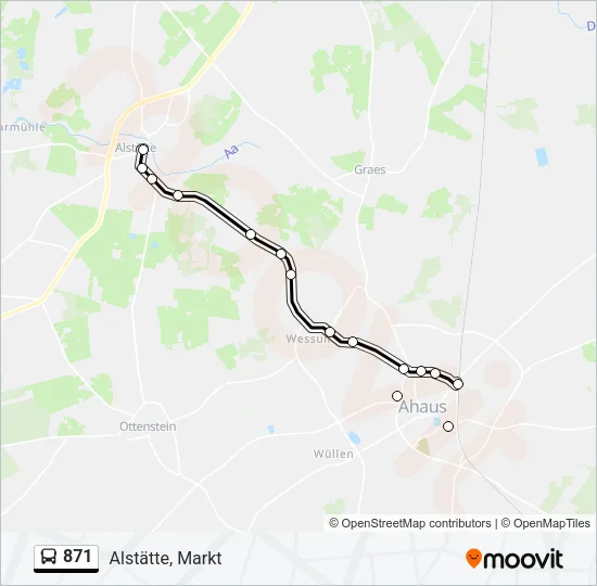 871 Bus Line Map