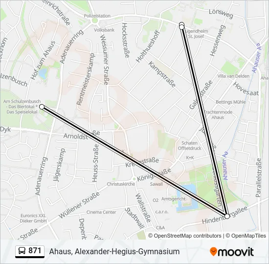 871 Bus Line Map