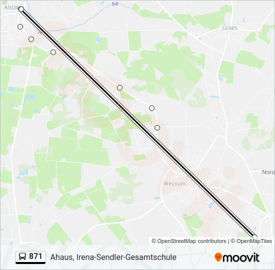 871 Bus Line Map