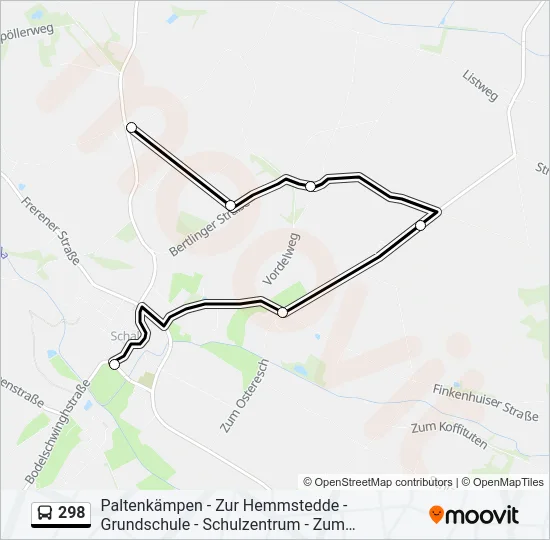298 Bus Line Map