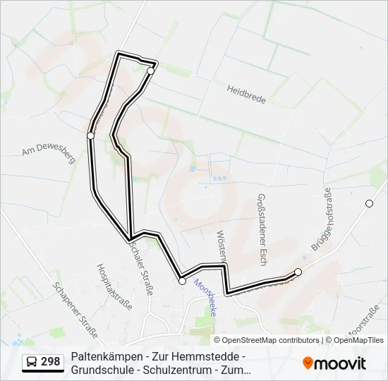 298 Bus Line Map