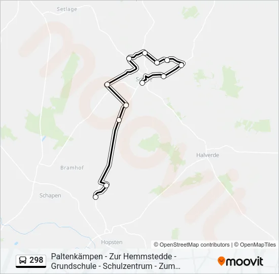 298 Bus Line Map