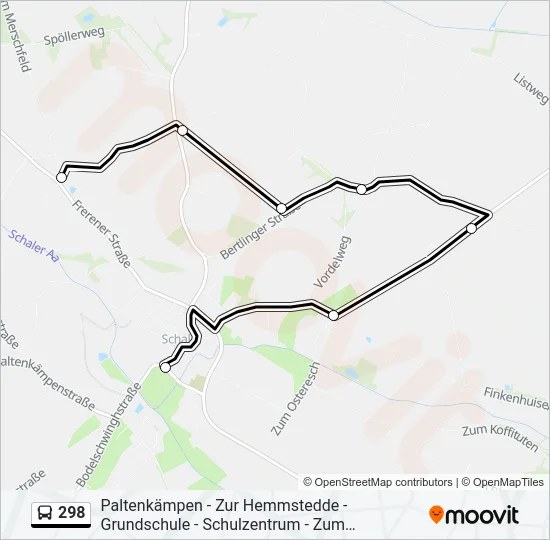 298 Bus Line Map