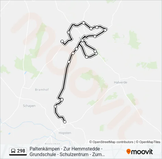 298 Bus Line Map