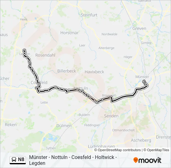 N8 Bus Line Map