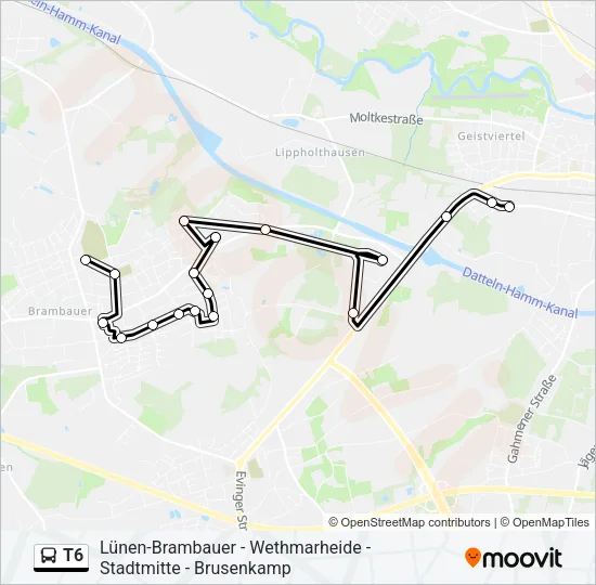 T6 Bus Line Map