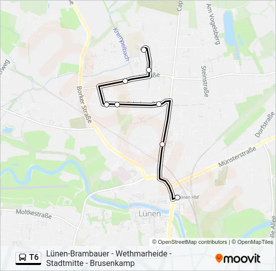 T6 Bus Line Map