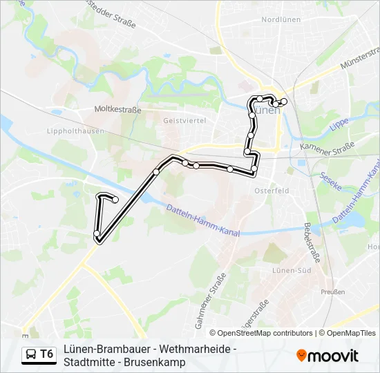 T6 Bus Line Map