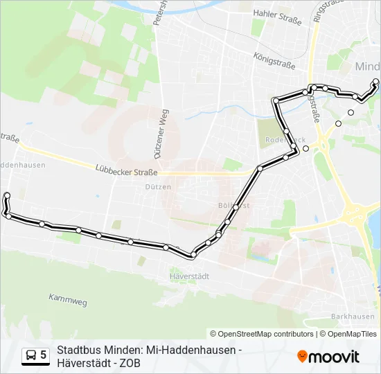 5 Bus Line Map