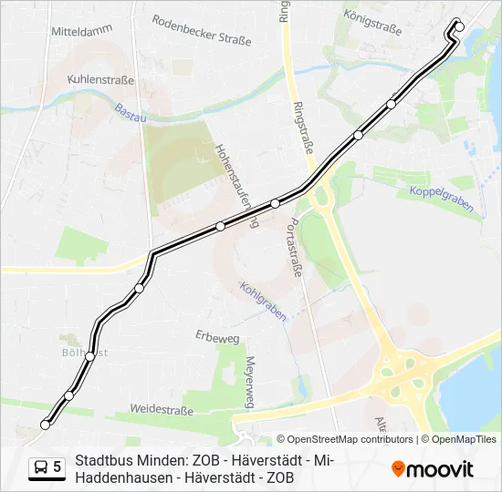 Автобус 5: карта маршрута