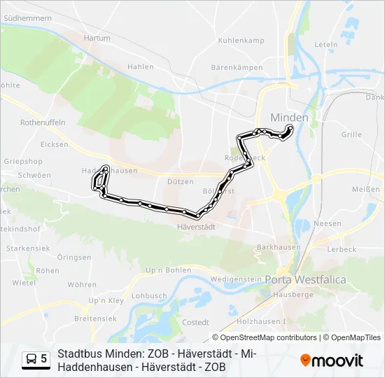 5 Bus Line Map