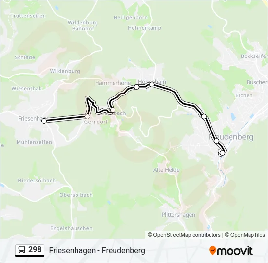 298 Bus Line Map