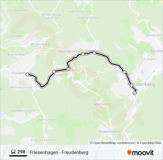 298 Bus Line Map