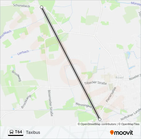 T64 Bus Line Map