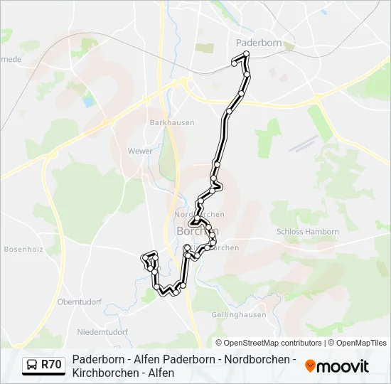 R70 Bus Line Map