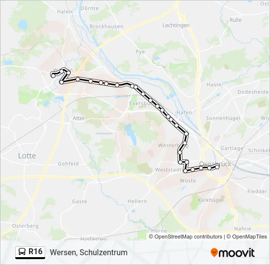 R16 Bus Line Map