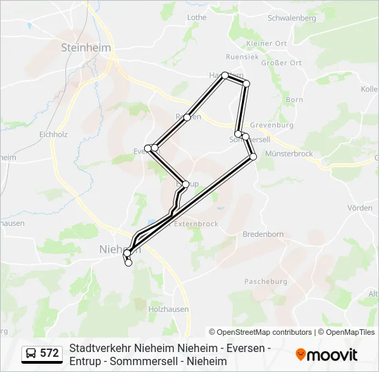 Автобус 572: карта маршрута