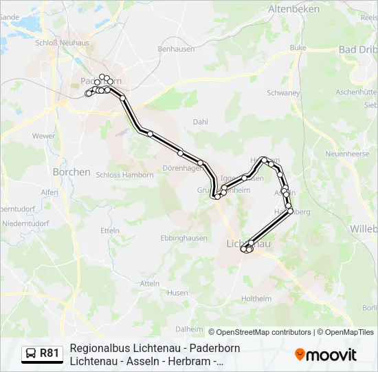 R81 Bus Line Map
