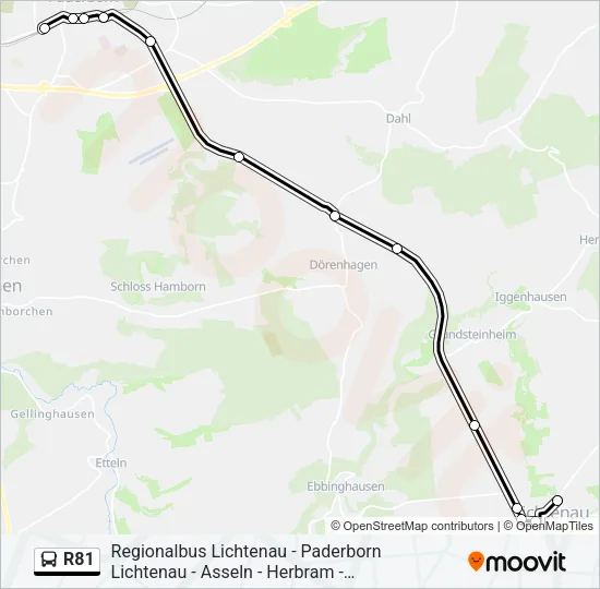 R81 Bus Line Map